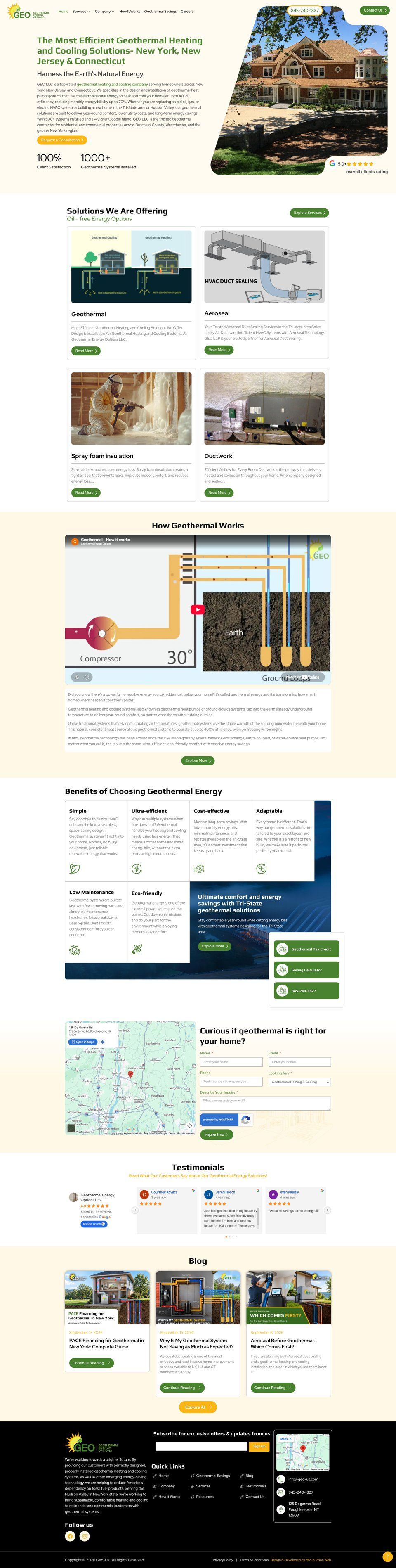 Full GEO-US homepage screenshot, scrollable