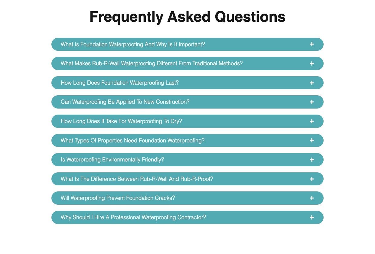 HVRub-R-Wall frequently asked questions accordion