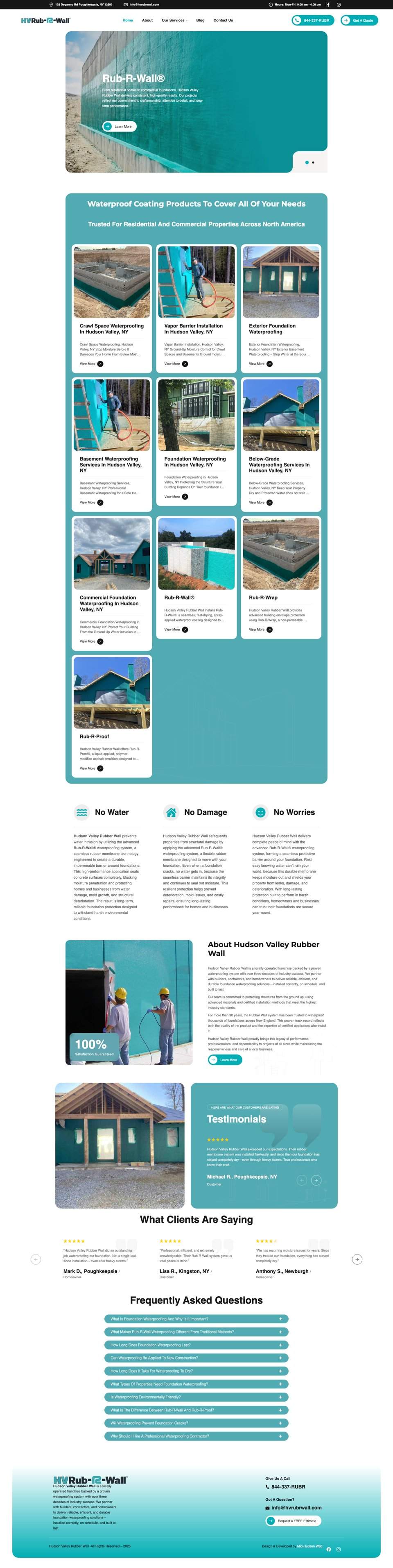 Full HVRub-R-Wall homepage screenshot, scrollable